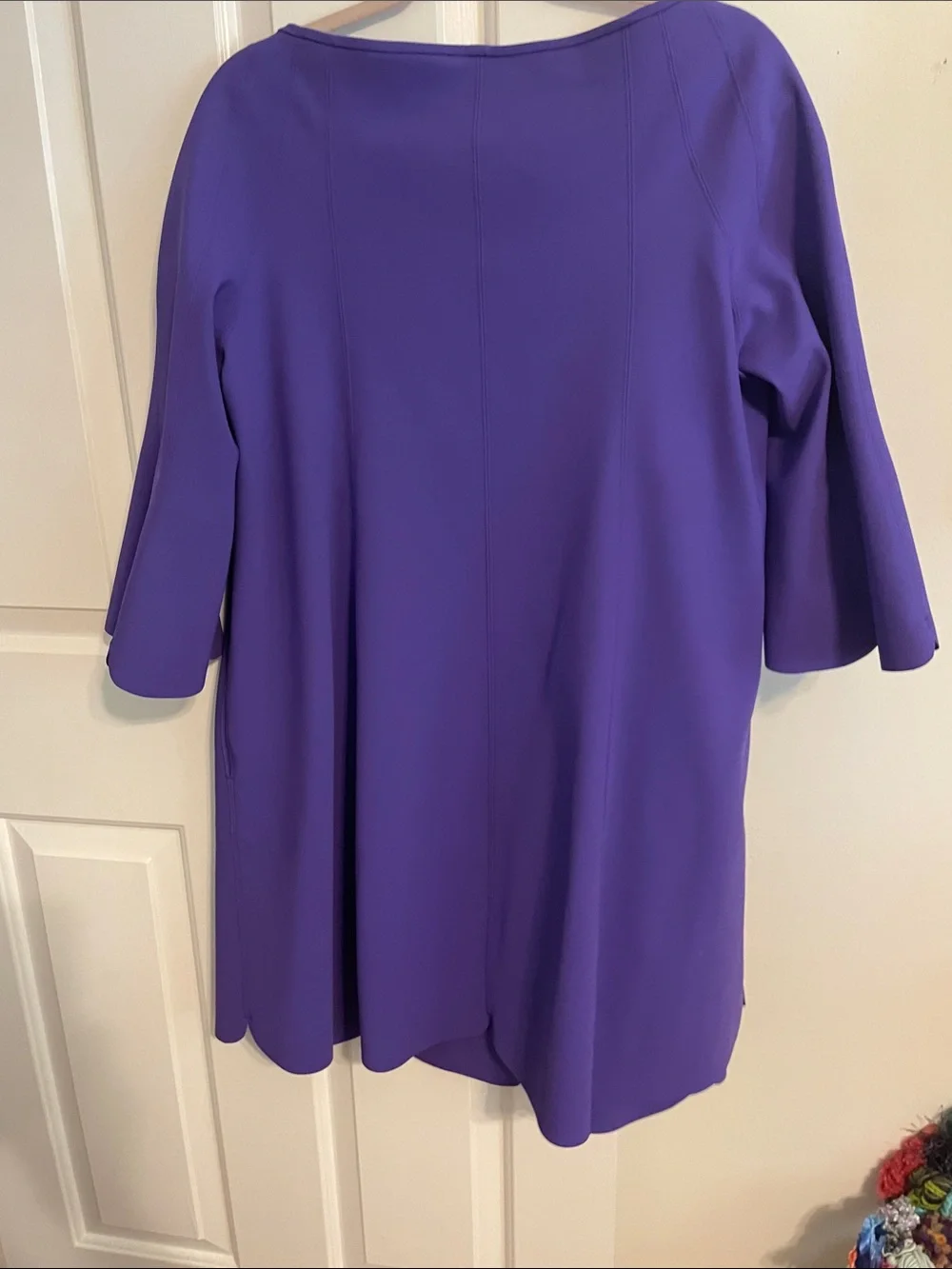 Maria Pinto Scallop-Hem Mini Dress in Vibrant Purple - Picture 4 of 7